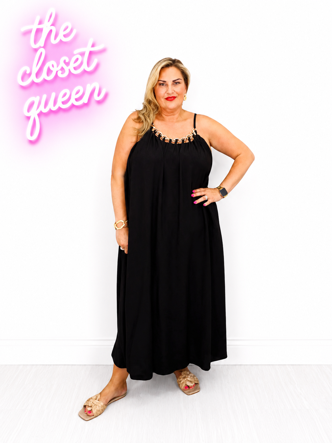Necklace Effect Maxi Dress