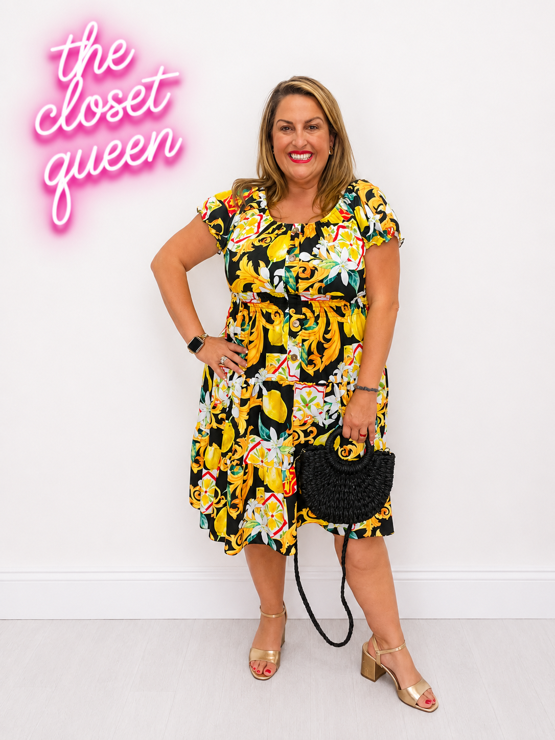 Rosa Dress Lemon Print