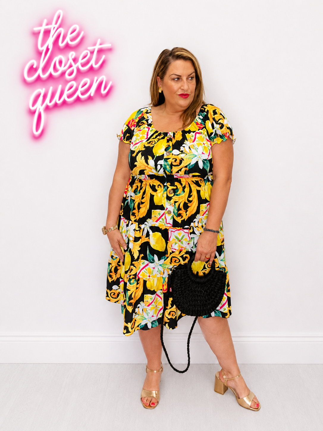 Rosa Dress Lemon Print