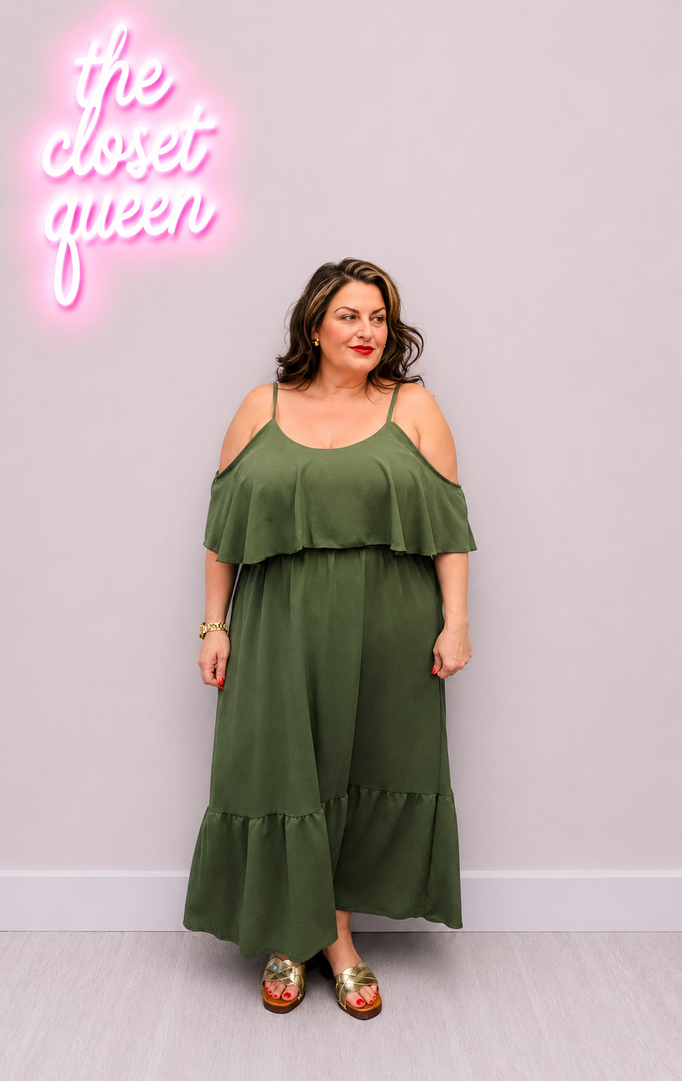 Multi Sleeve Frill Maxi Dress