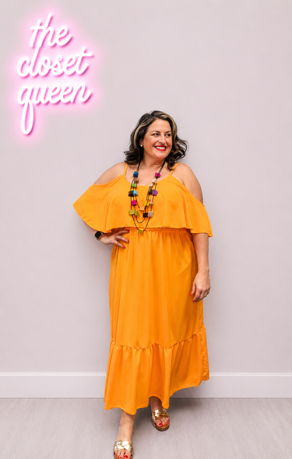 Multi Sleeve Frill Maxi Dress