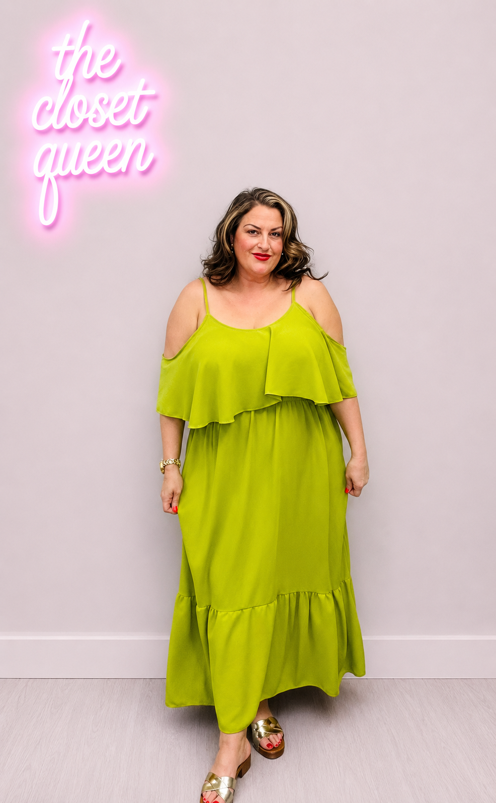 Multi Sleeve Frill Maxi Dress