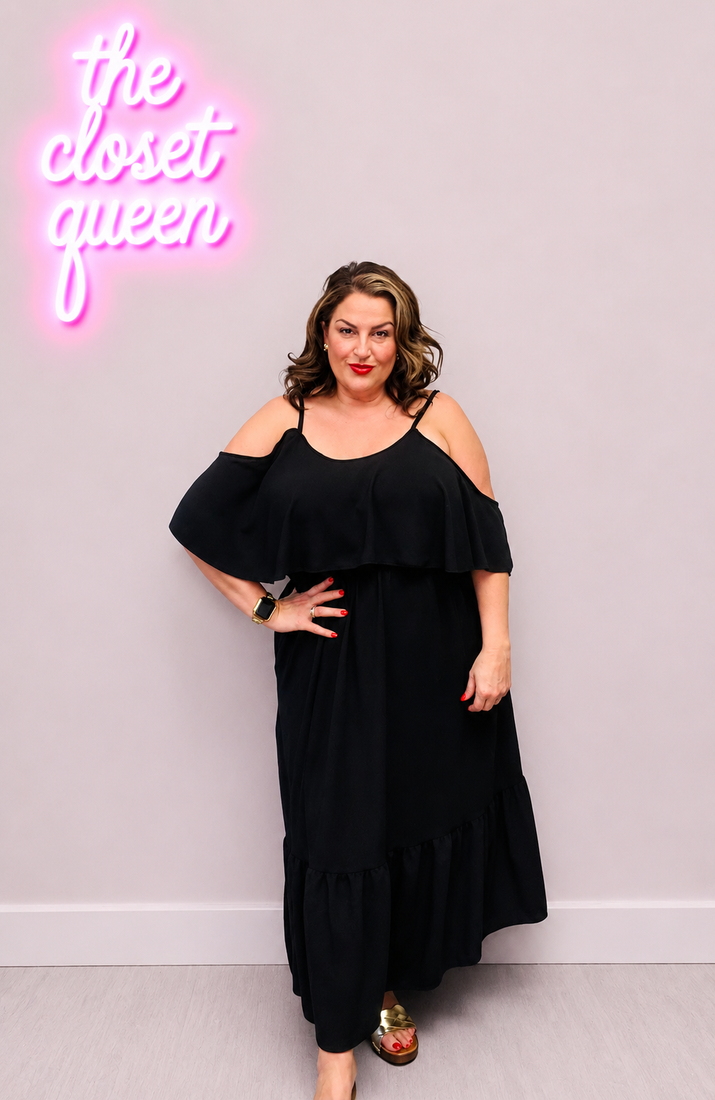 Multi Sleeve Frill Maxi Dress