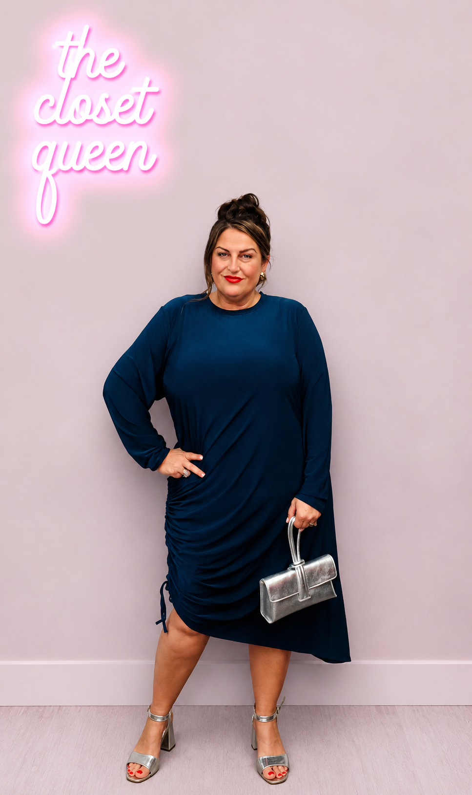 Gathered Side Shine Dress