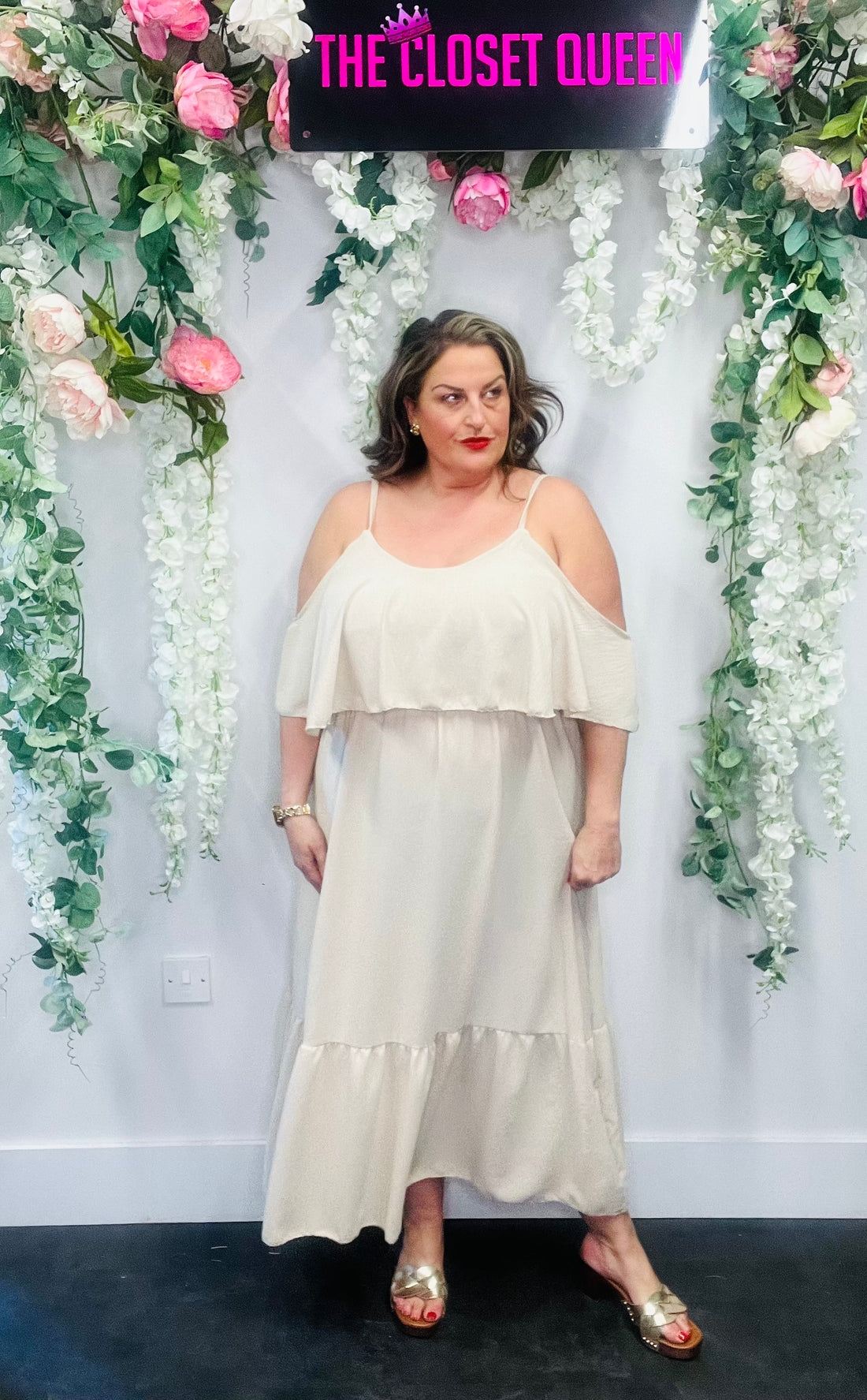 Multi Sleeve Frill Maxi Dress