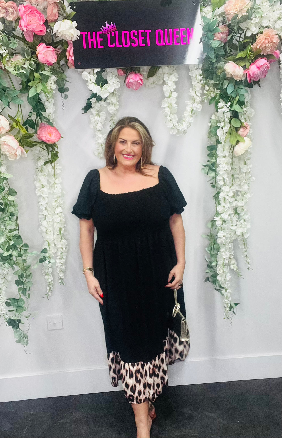 Camilo Dress Leopard Trim