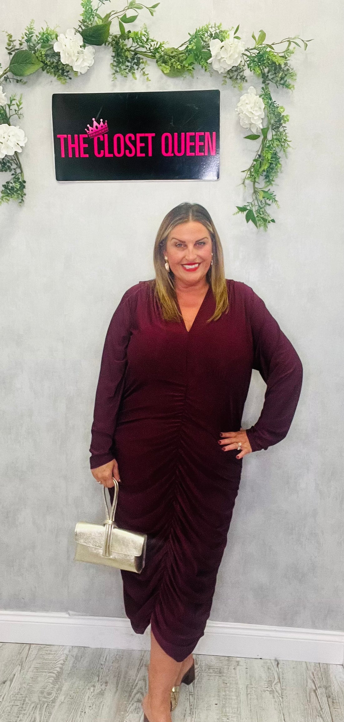 Regal Rouge Dress Plain