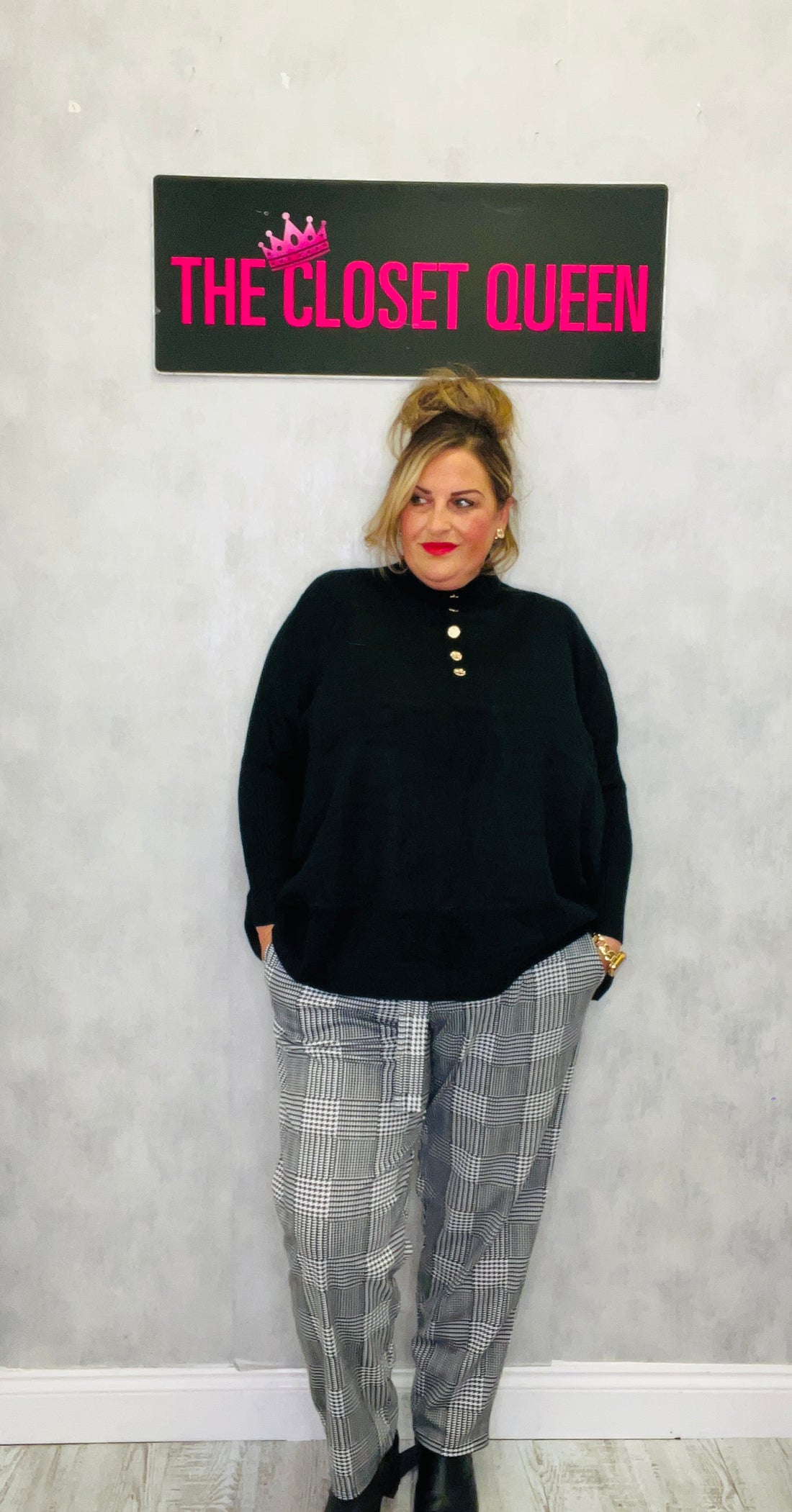 Cinq Button Neck Jumper