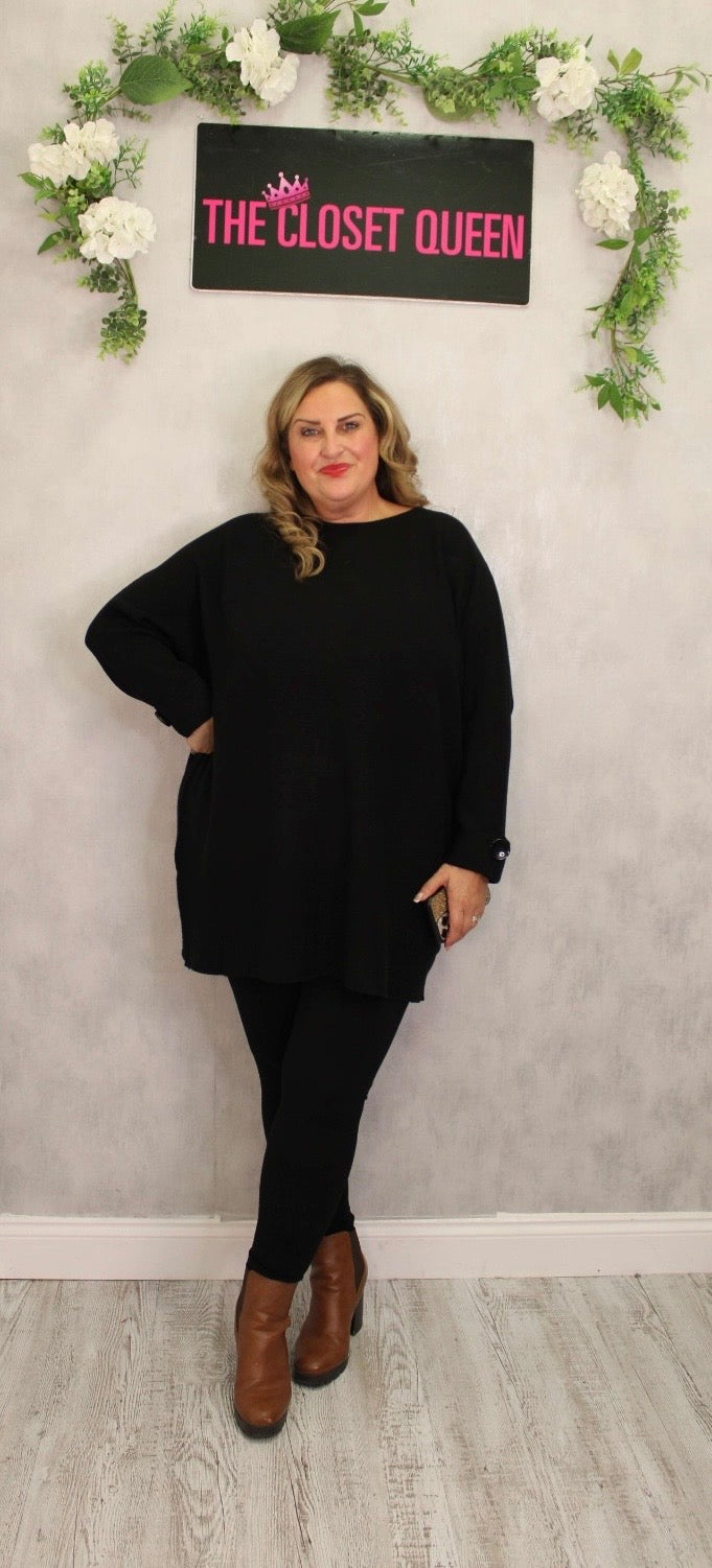 Turn Up Rib Jumper Dress