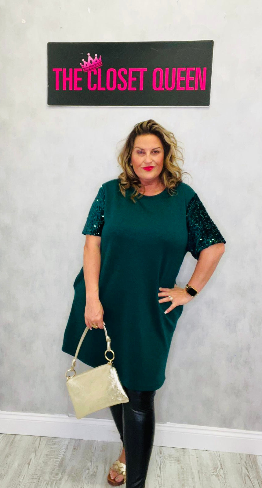 Bounce Sequin Sleeve Dress