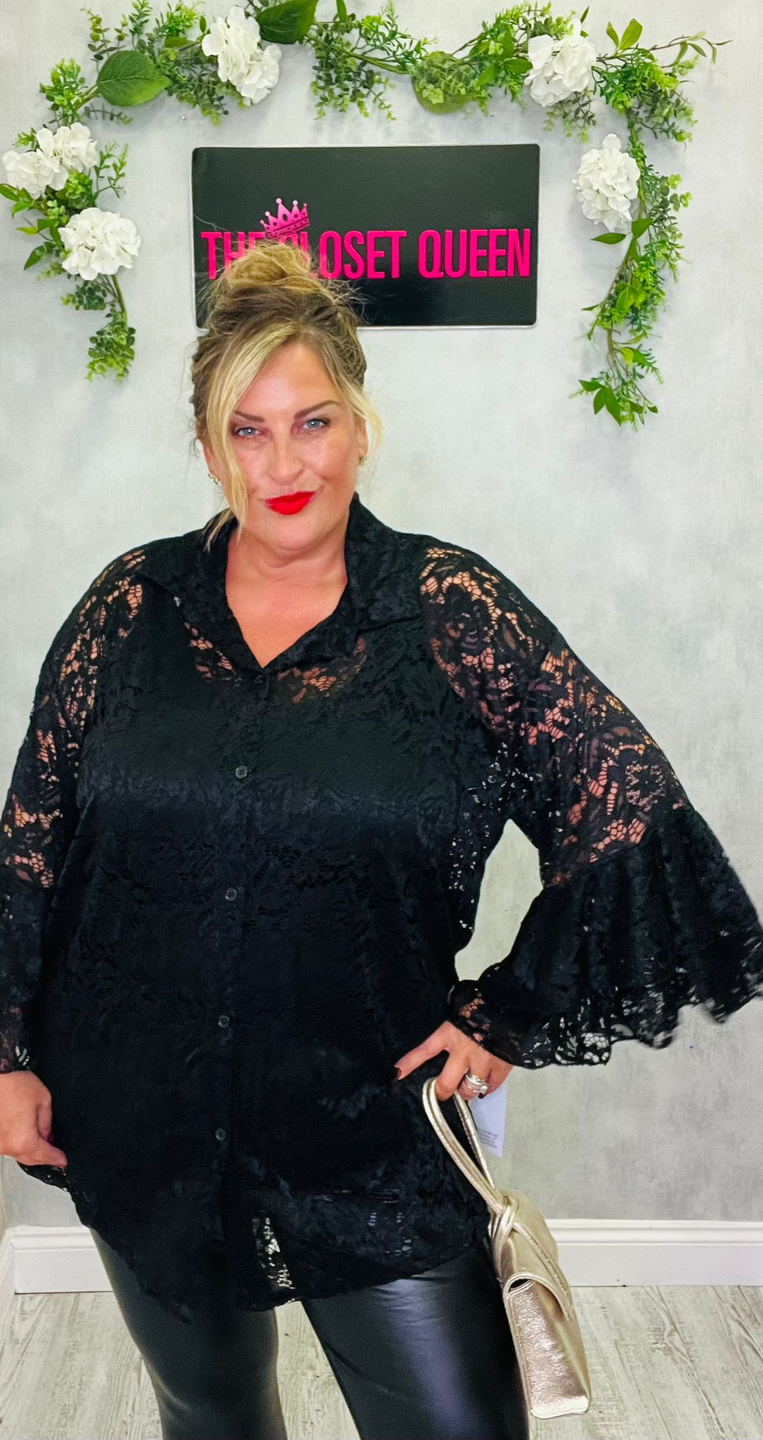 Rose Sleeve Lace Shirt