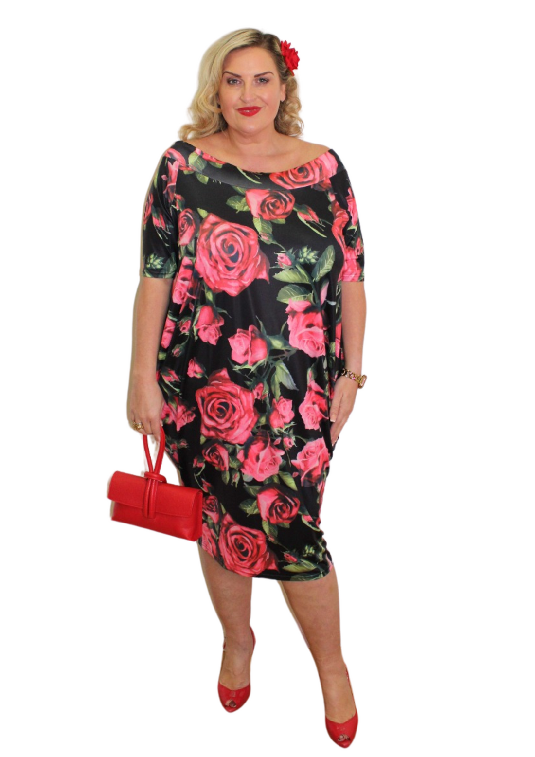 Queen Dress Premium Rose Print