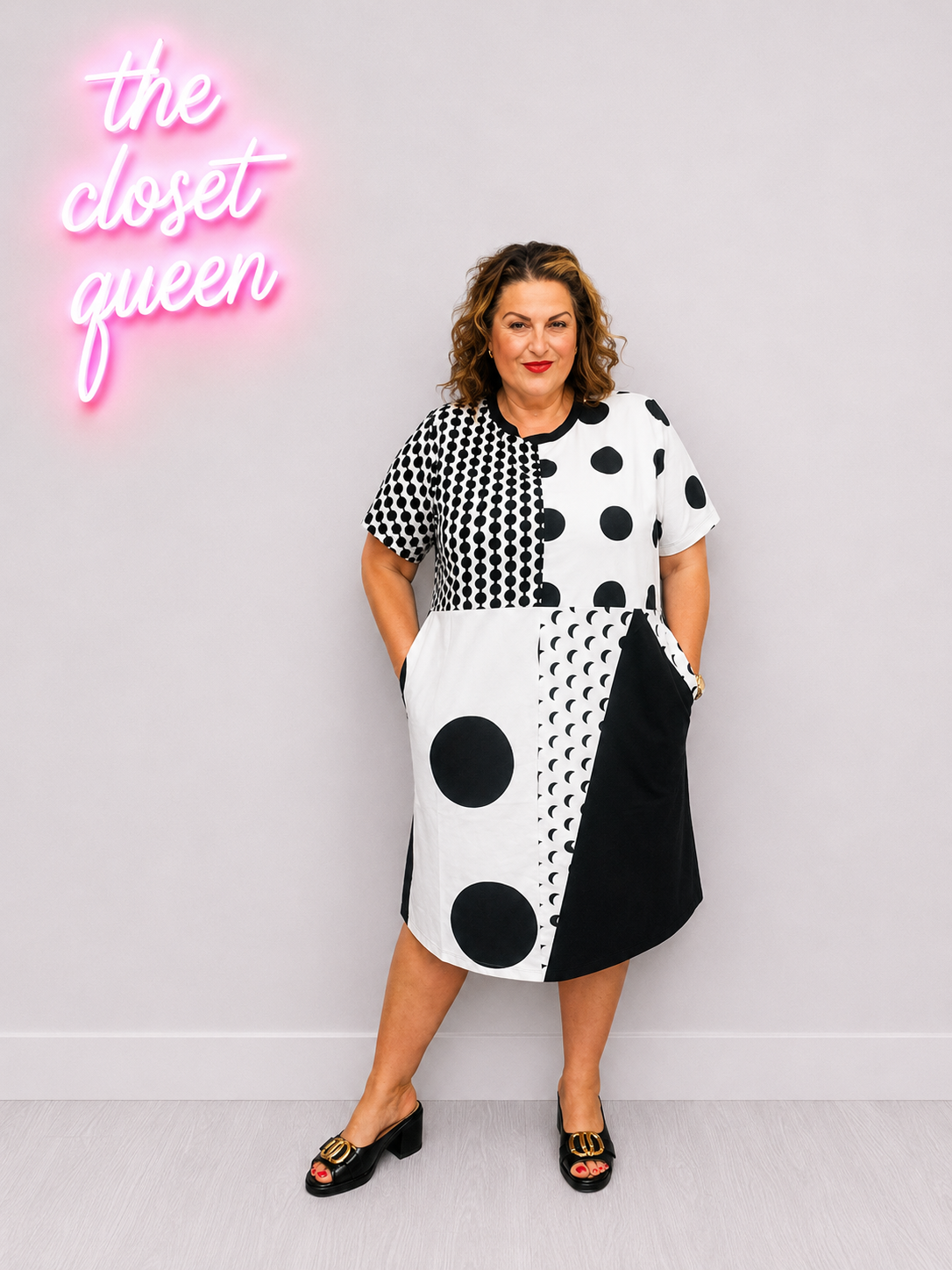 Panel Polka Spot Dress By FLY