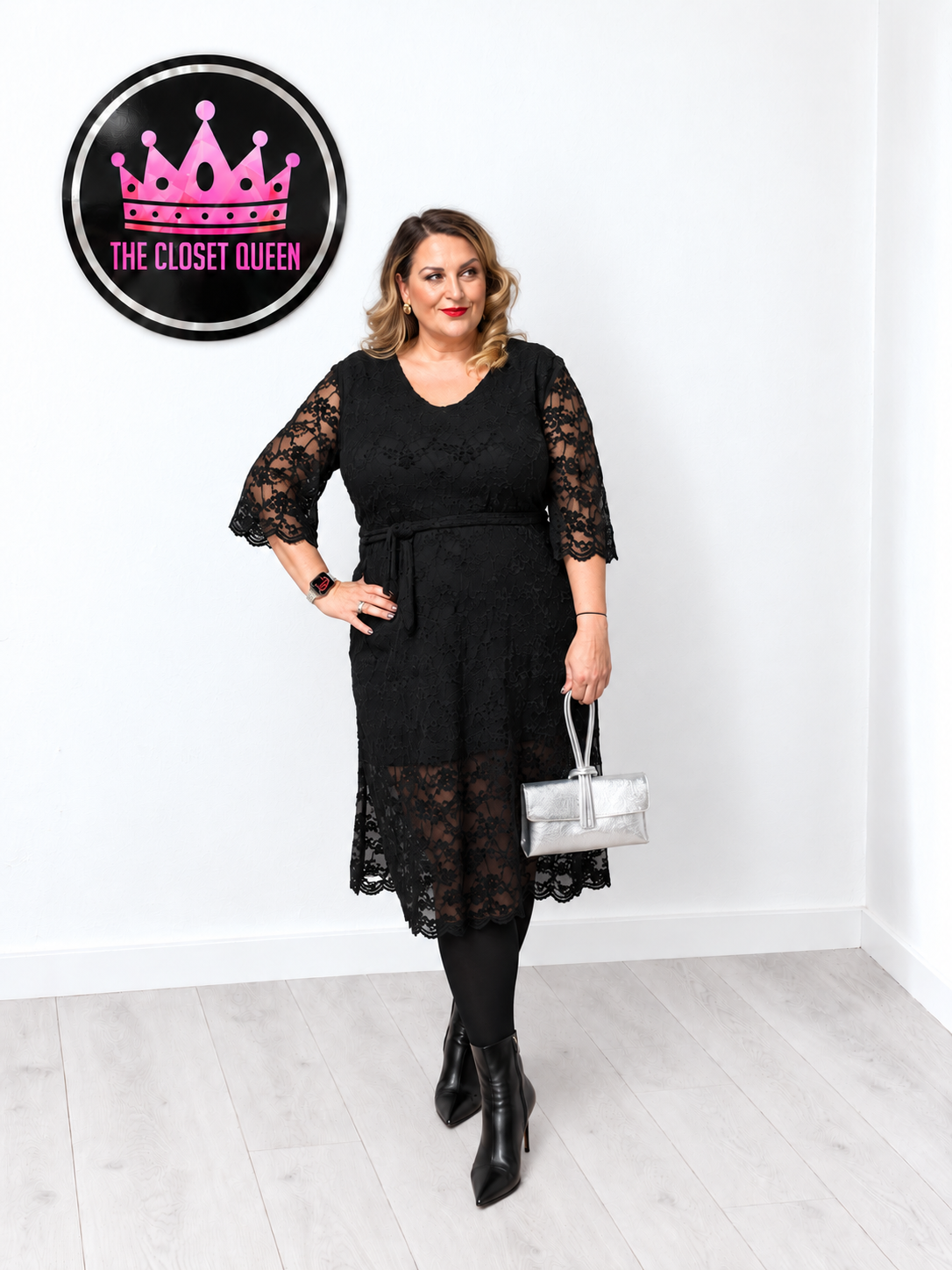 Eliza Lace Overlay Dress