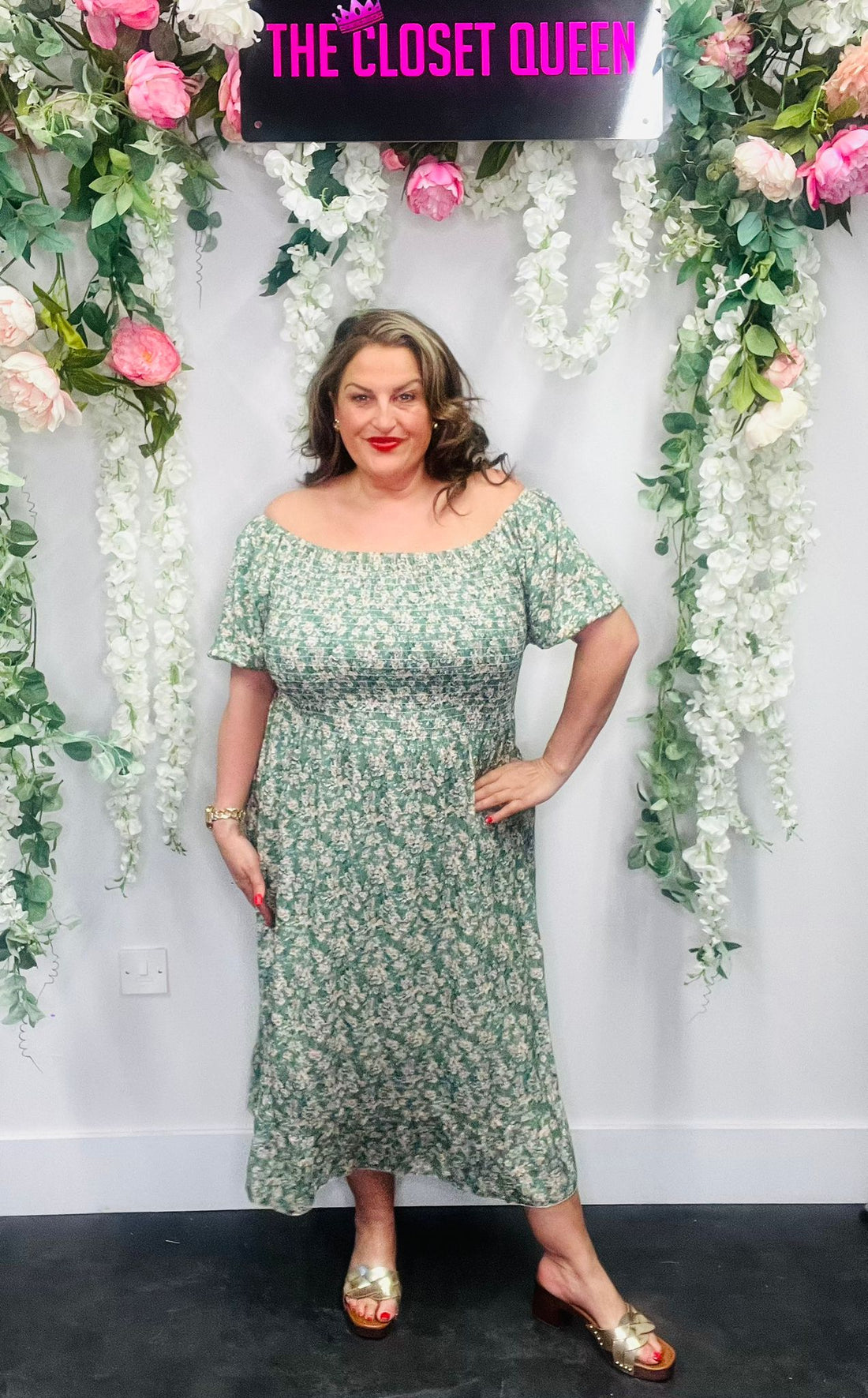 Ditsy Flower Sheer Panel Dress