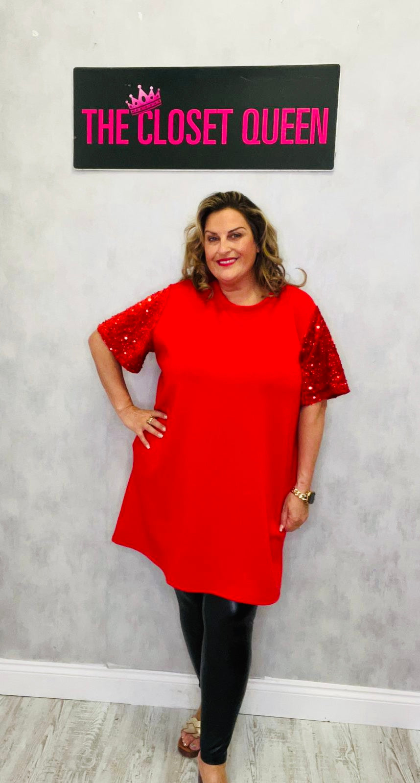 Bounce Sequin Sleeve Dress