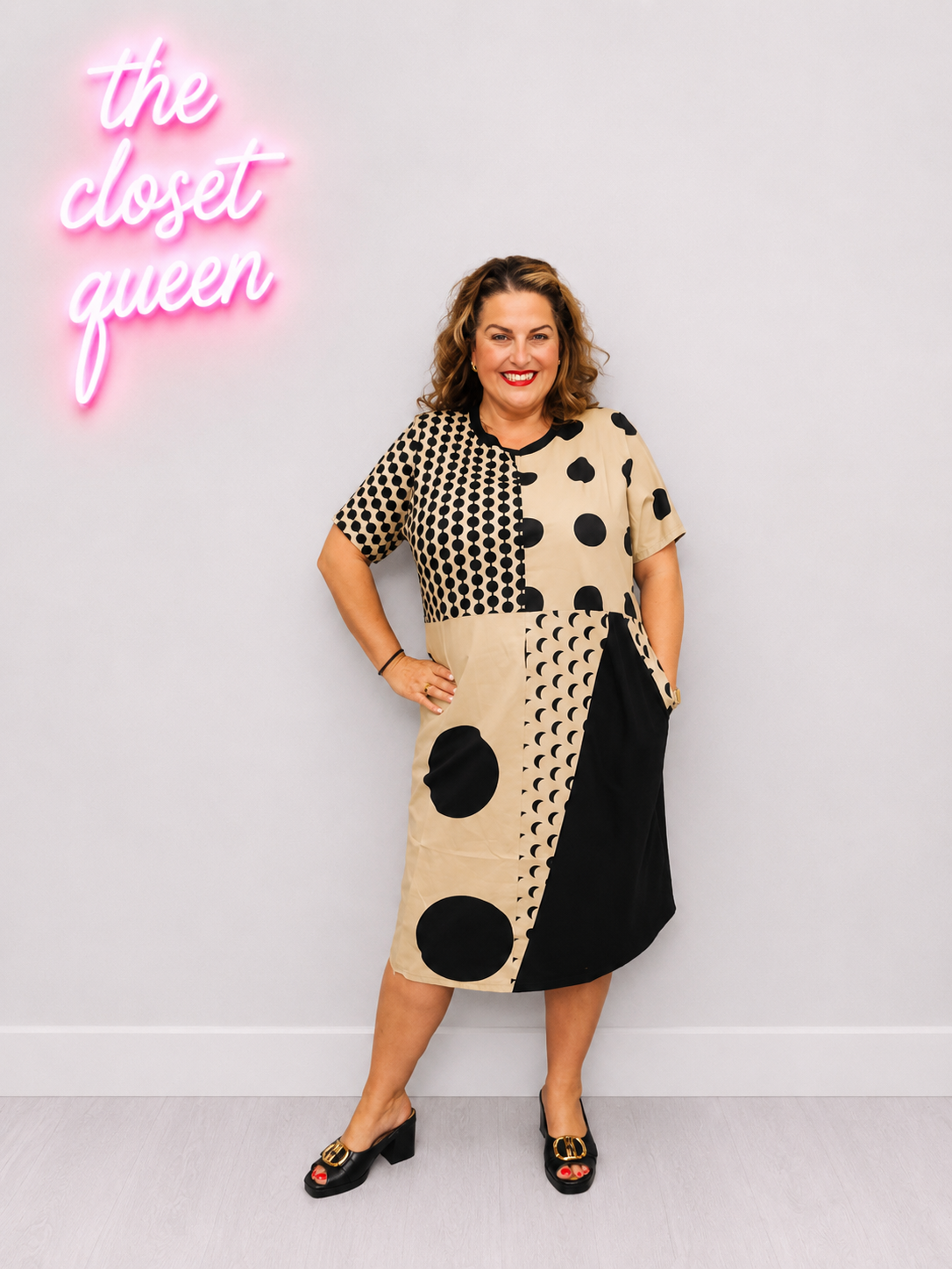 Panel Polka Spot Dress By FLY
