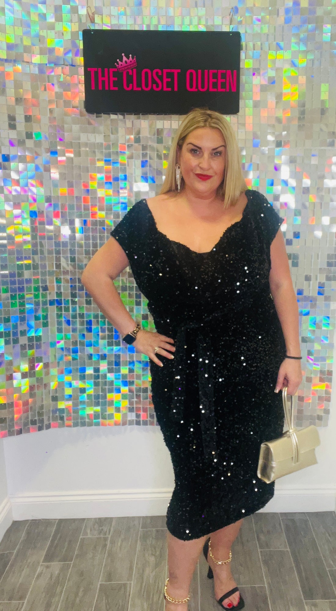 Boo Velvet Sequin Dress