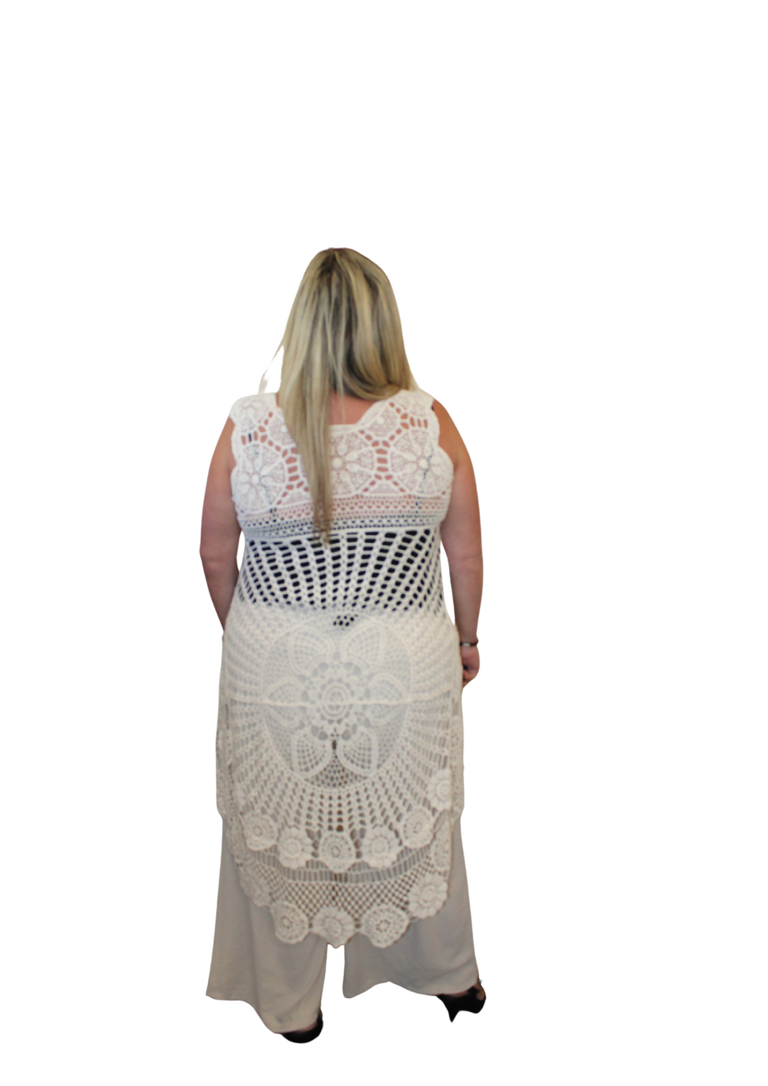 Hi low crochet waistcoat