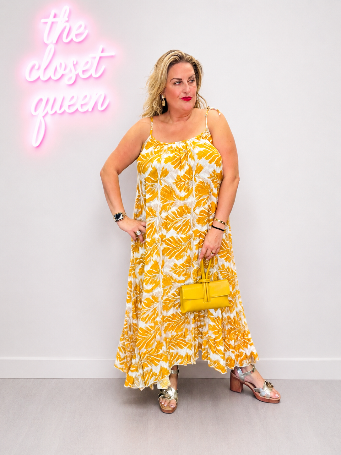 Frill Bottom Sundress Fern Print