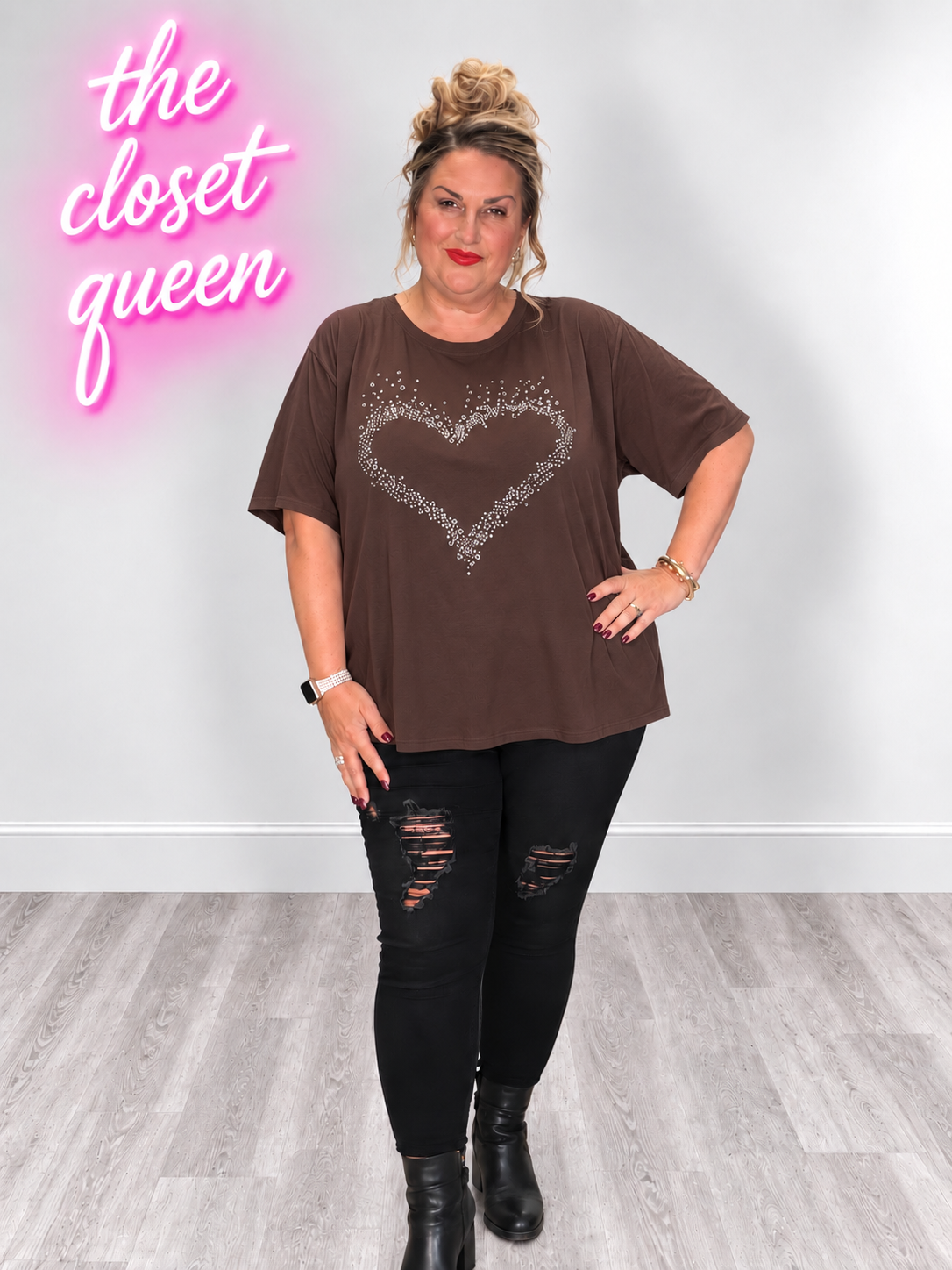Outline Glitz Heart T-Shirt