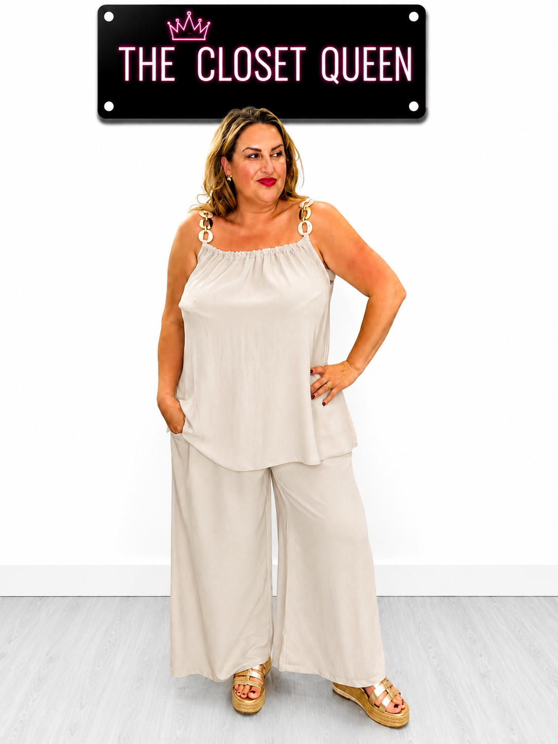 Circle & Square Strap Vest Top