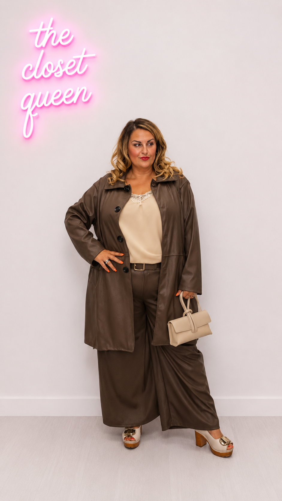 PU Wide Leg Trousers