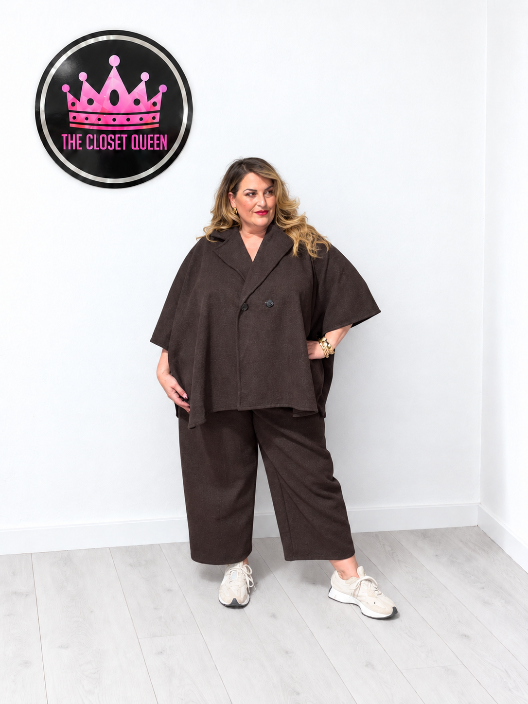 Peaky Wool Feel Cape Coat