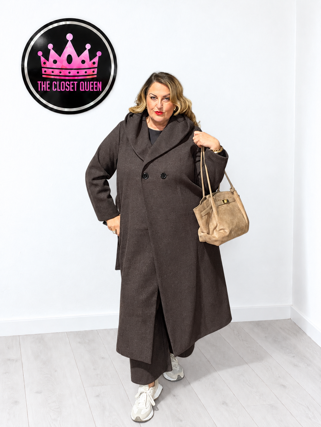 Peaky Wool Feel Hood Coat