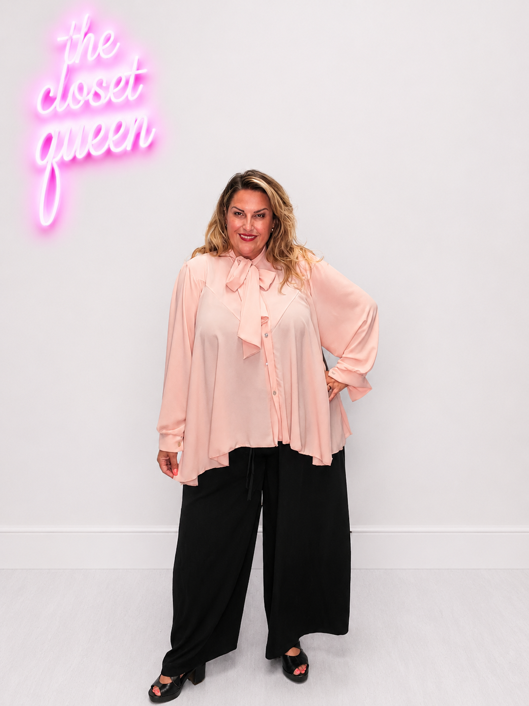 Pussy Bow Swing Blouse Plain