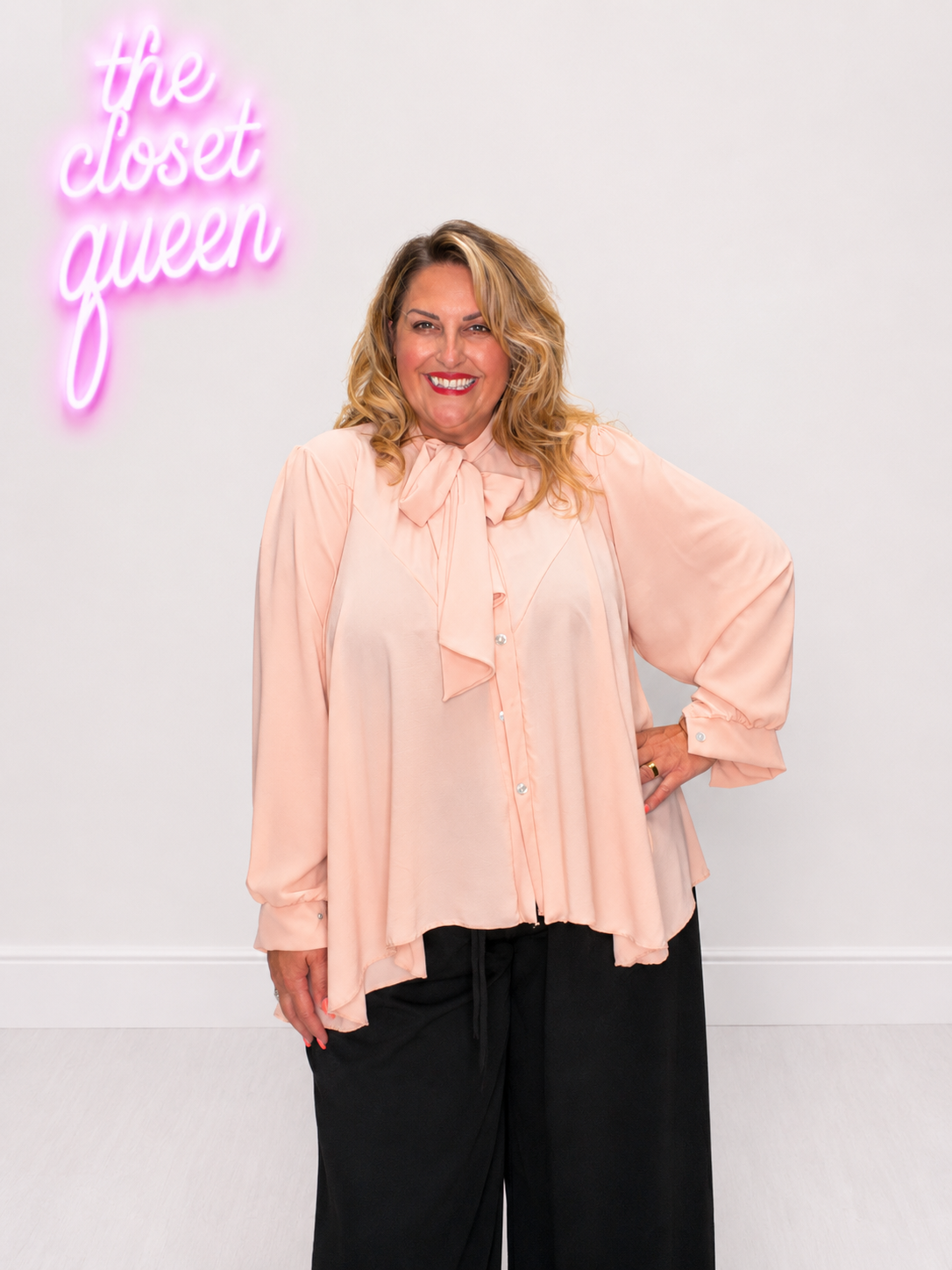 Pussy Bow Swing Blouse Plain