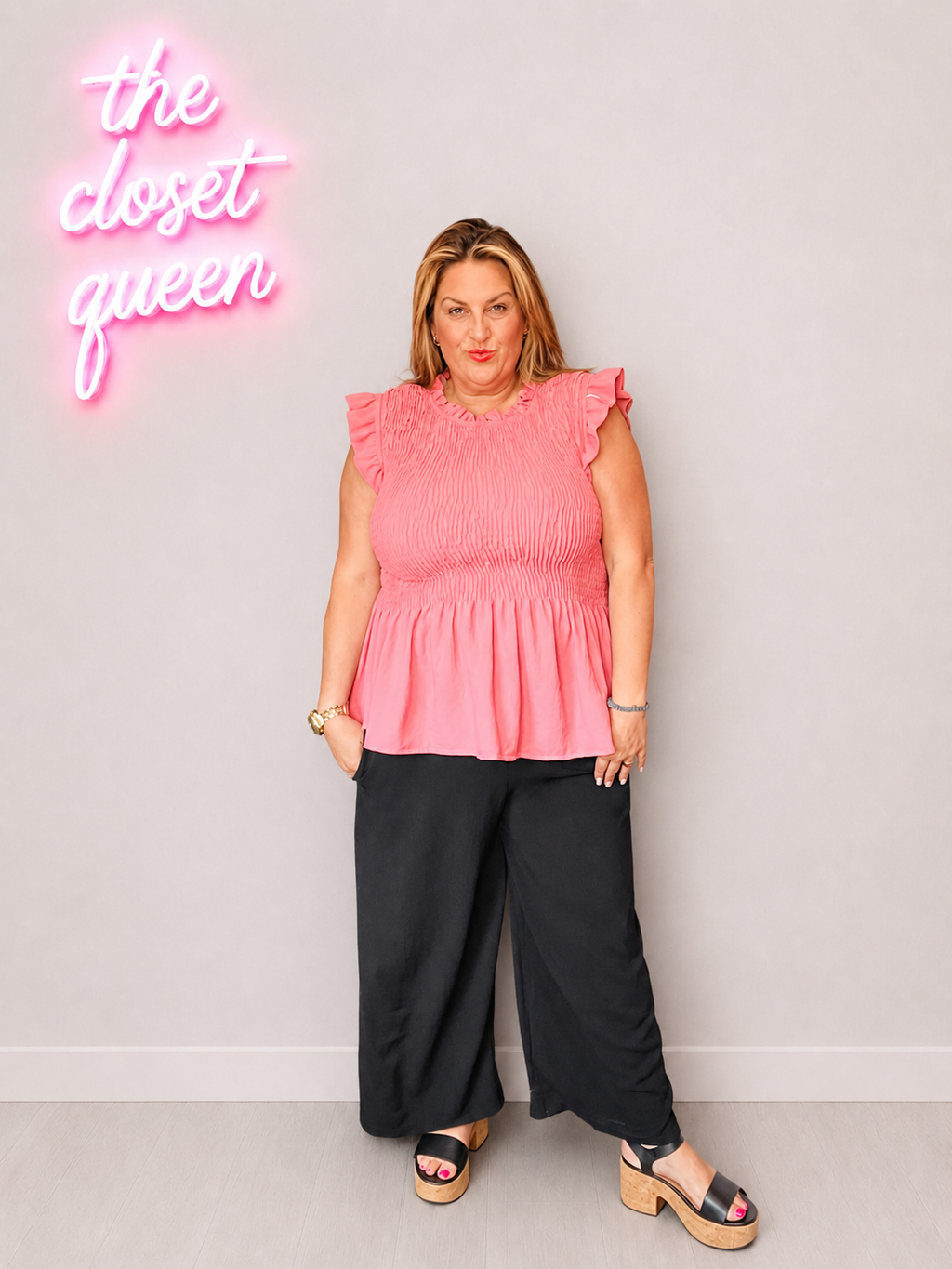 Sheered Peplum Top | Plus Size Frill Sleeve Top | Sizes 14–22