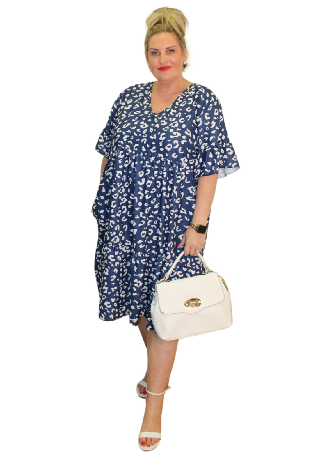Smock Tier Dress Paw Animal Print