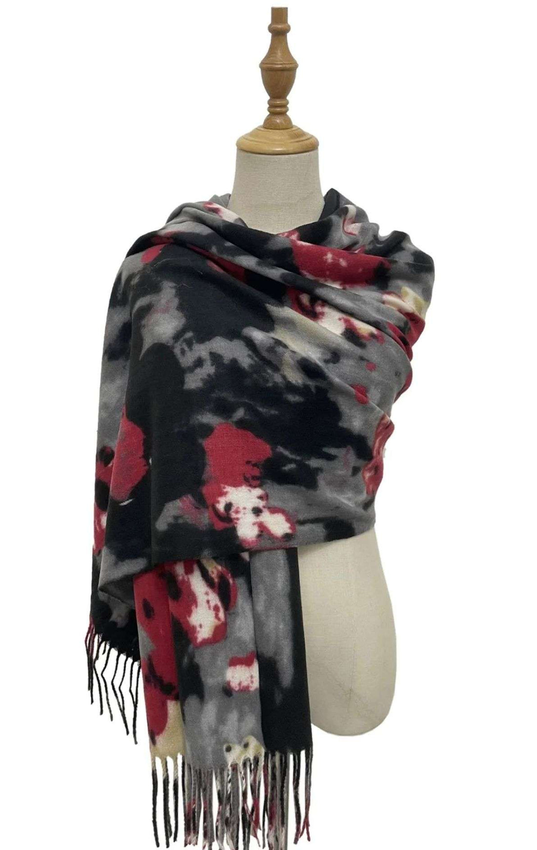 Abstract Floral Soft Wool Scarf