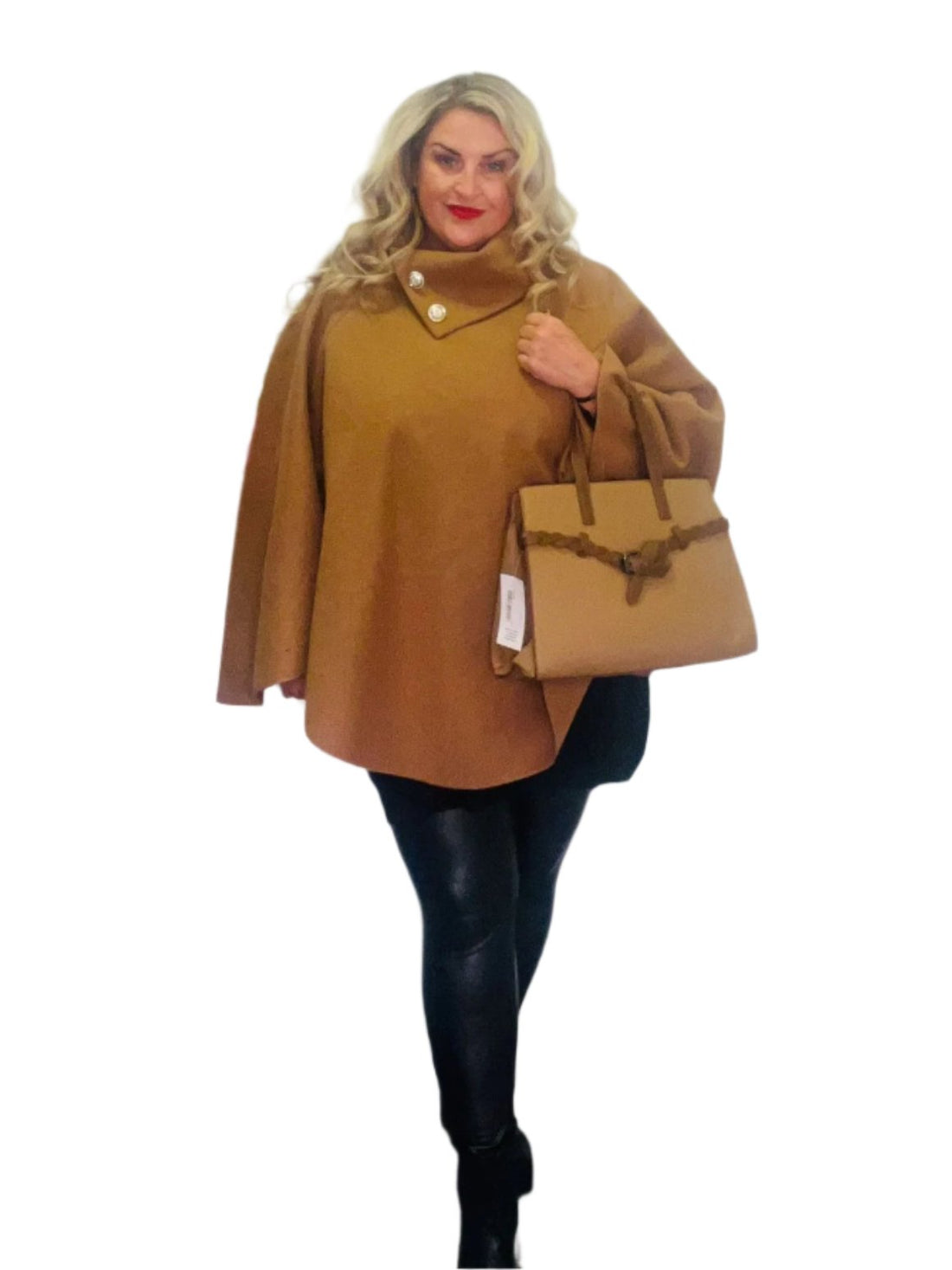 admiral cape camellplus size leather look leggings
