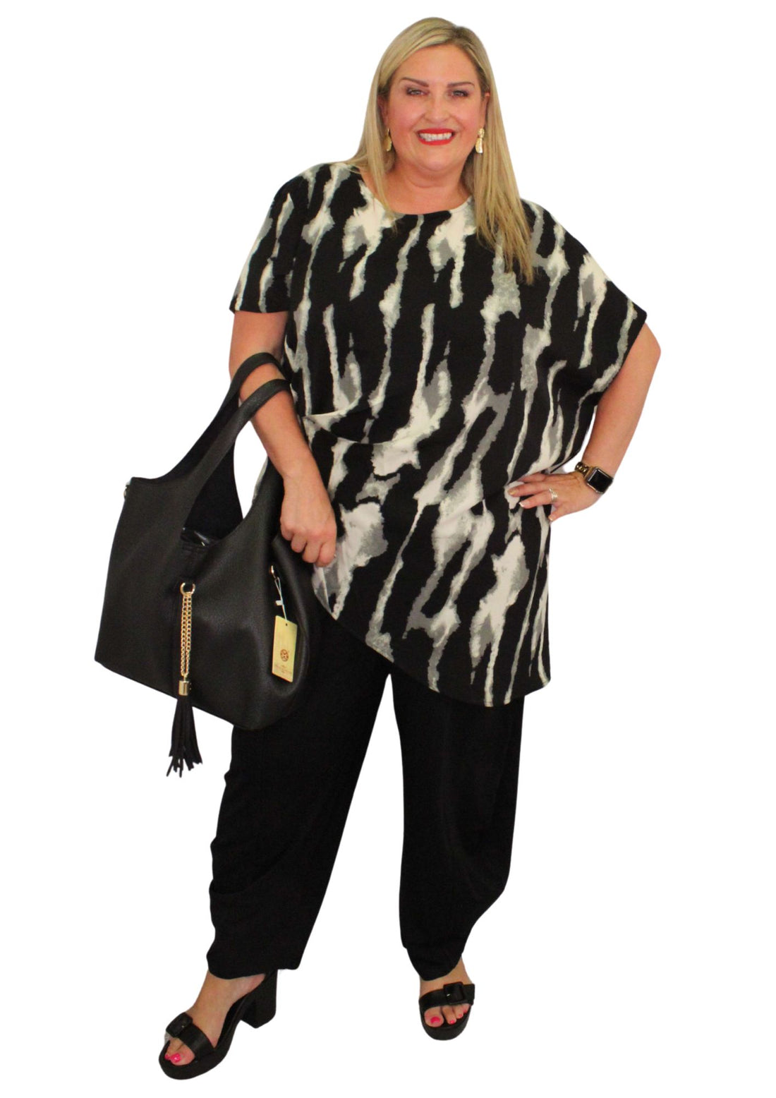 Asy Tuck Top Mirage Sponge Print