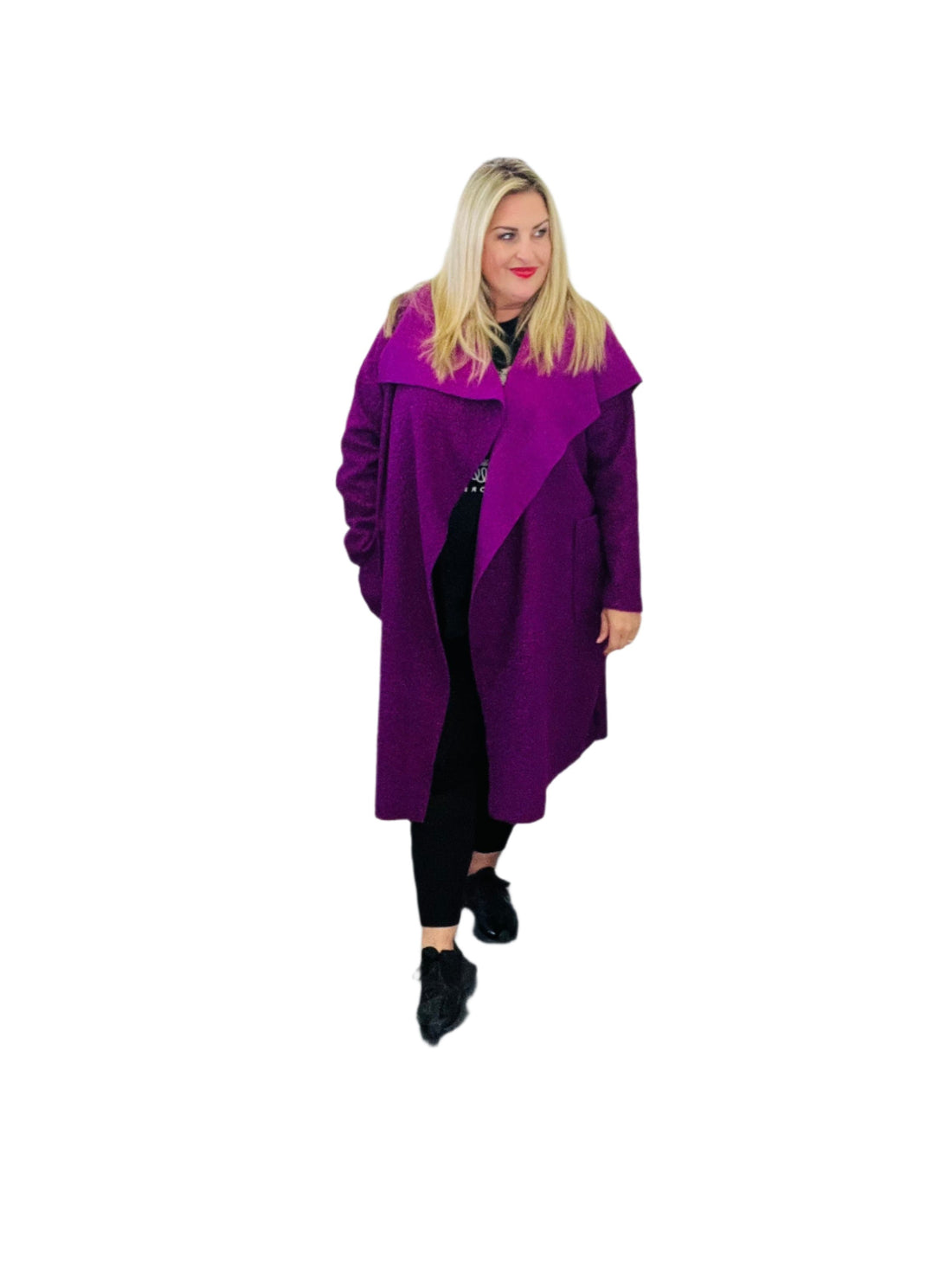 boucle coat purple