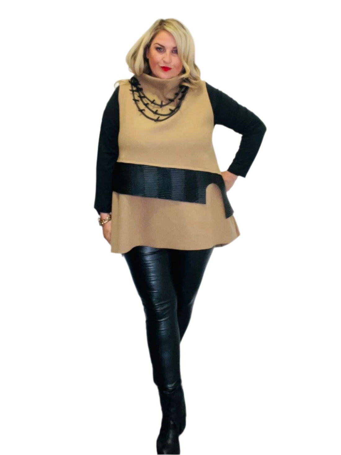 brinky tabard camel plus size