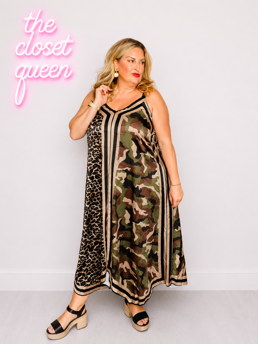 Camo Leopard Satina Dress