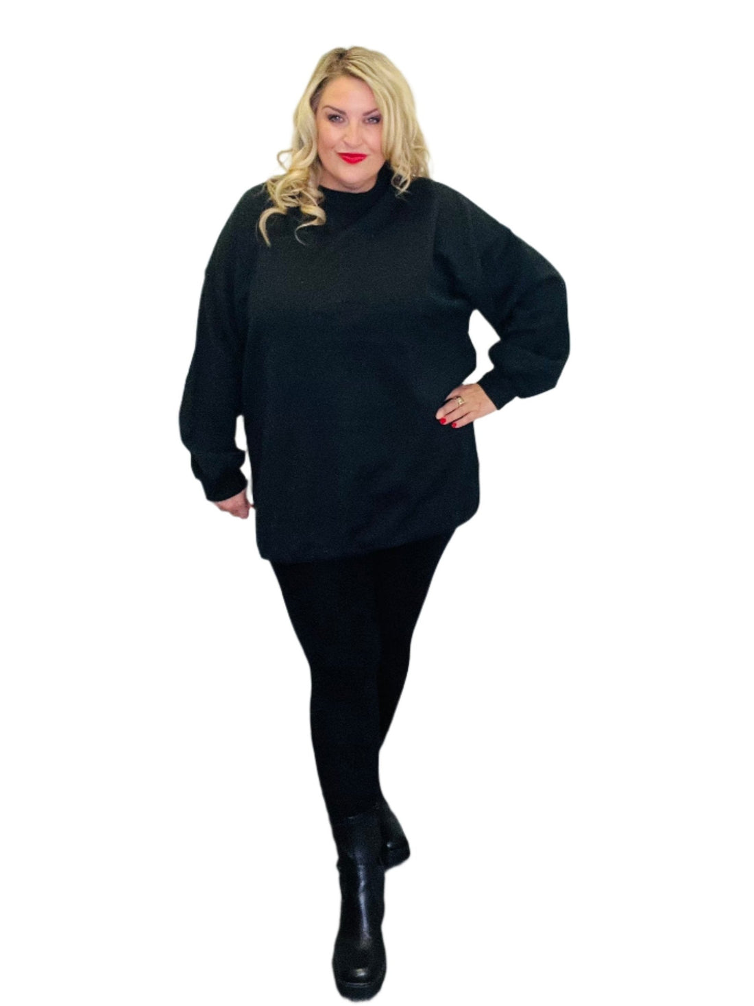 cloud jumper plain black plus size