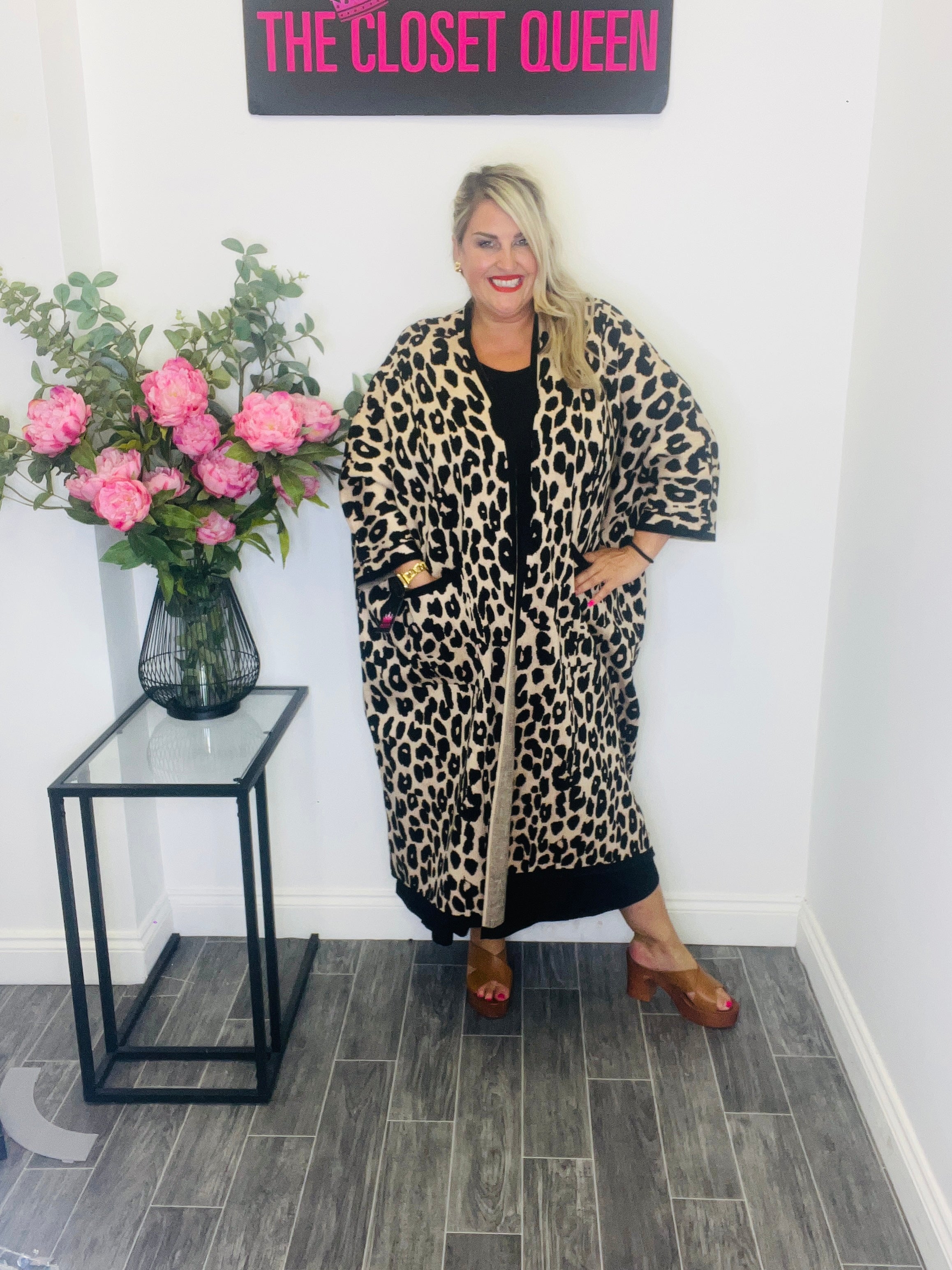 Plus size cheetah print cardigan cheap