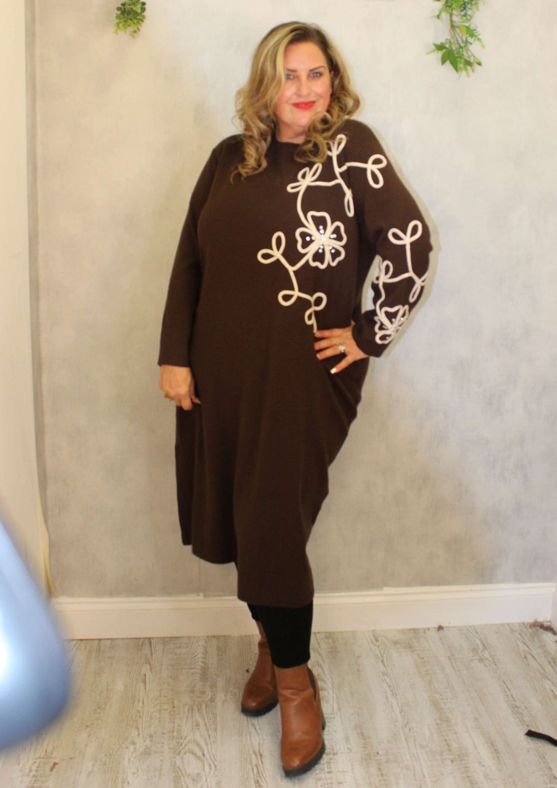 Flower Ribbon Jumper Dress