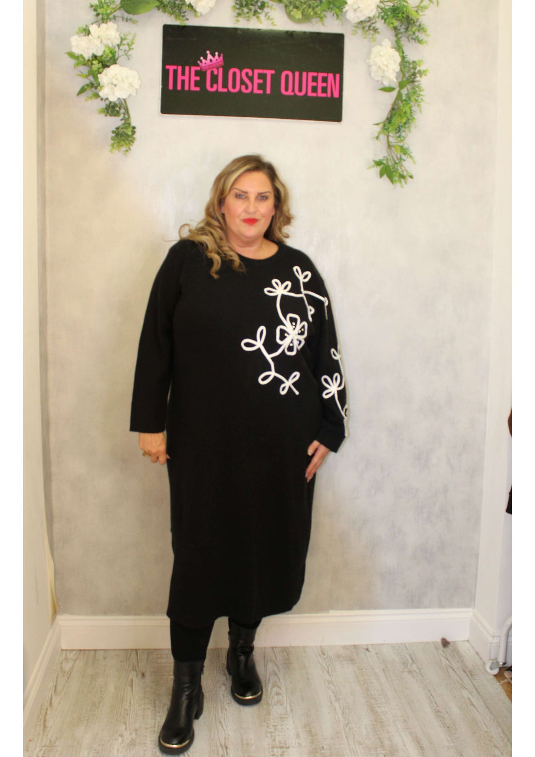 Flower Ribbon Jumper Dress