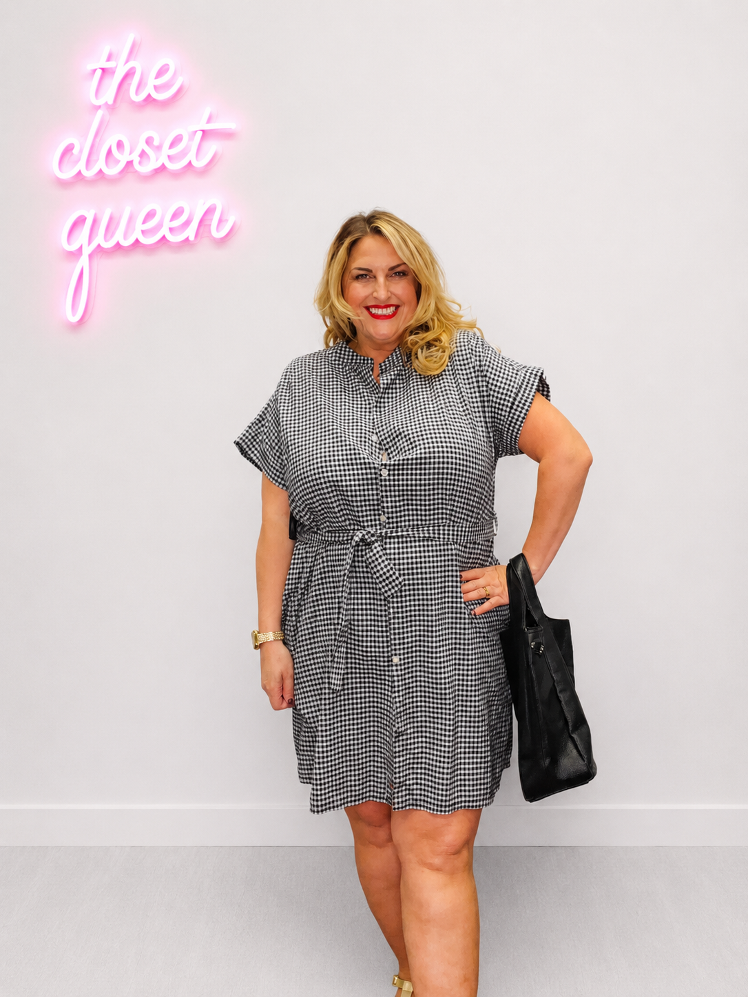 Gingham Grandad Shirt Dress