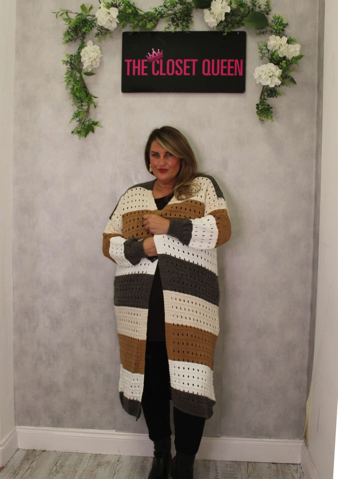 Holey Stripe Cardigan