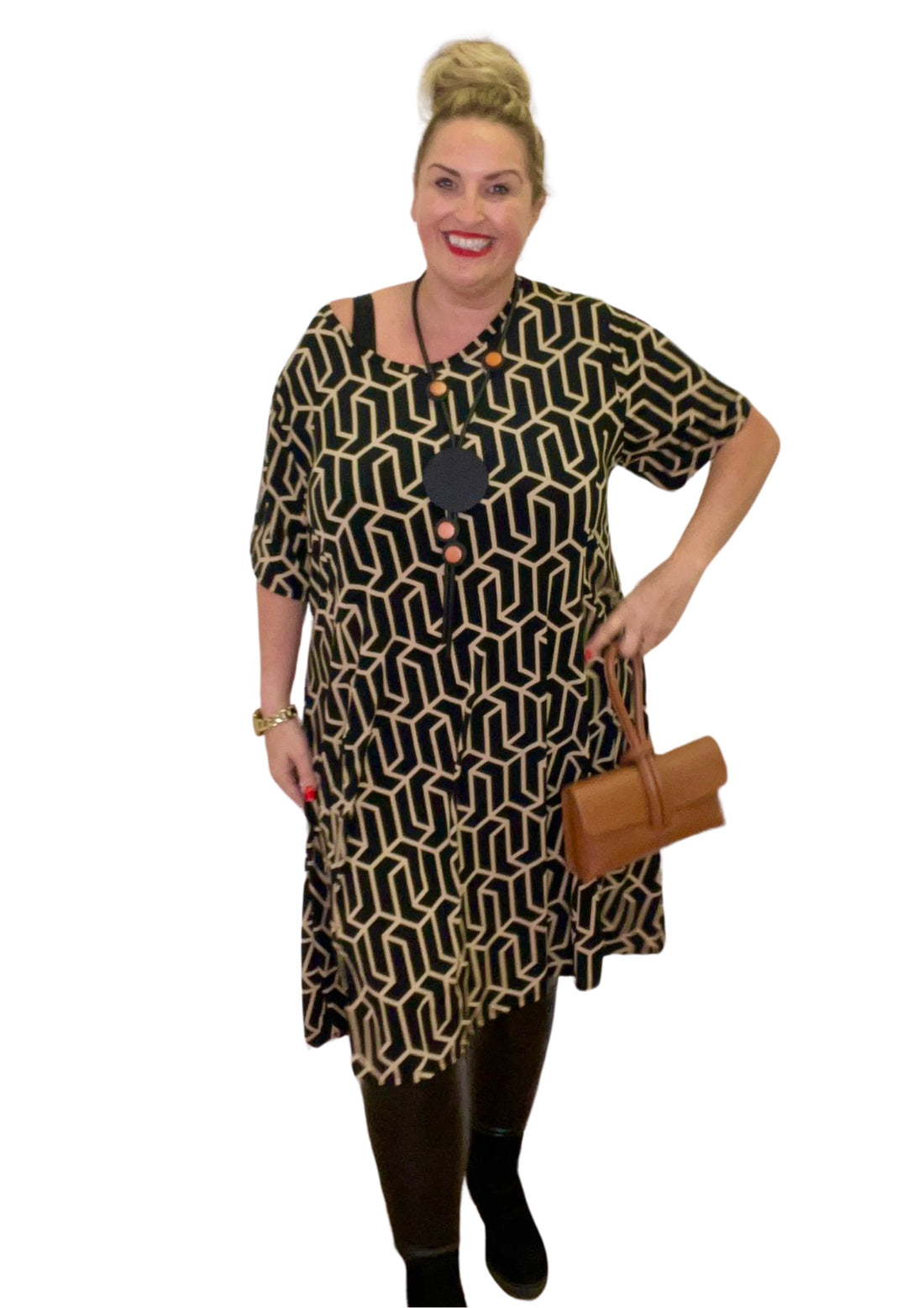 joyce dress link print curve