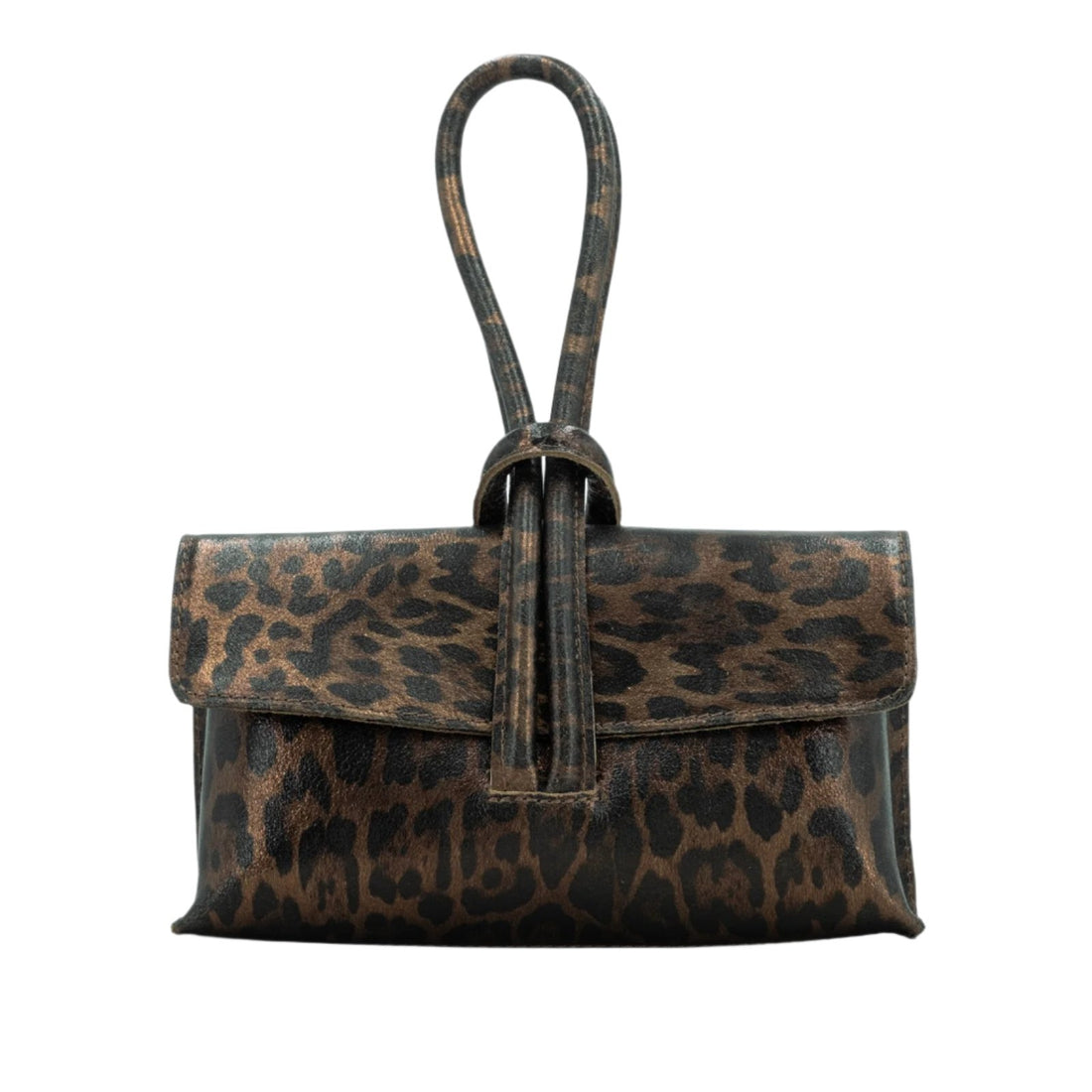 kimmy loop bag animal print brown handle