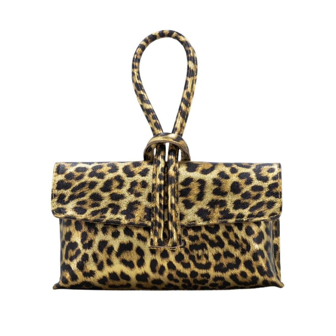 kimmy loop bag animal print gold handle