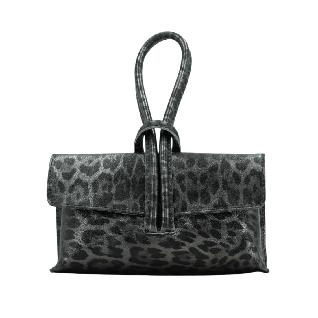 kimmy loop bag animal print grey handle