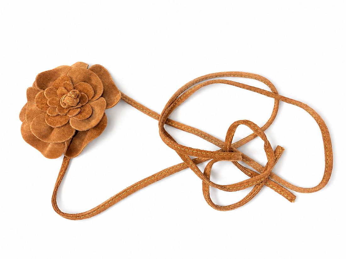 Leather Flower Belt